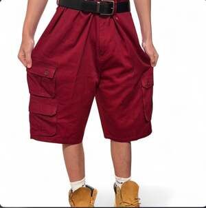 Vandal Collective VNDL Red Baggy Cargo Shorts